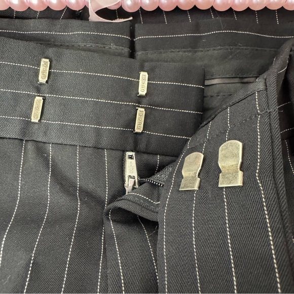 Gucci pants pin stripe black white logo buttons business professional stylish - Picture 10 of 16